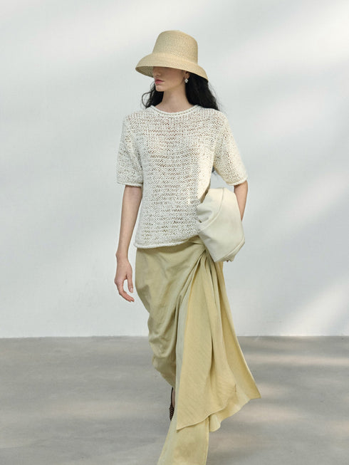Chalk Mesh Top